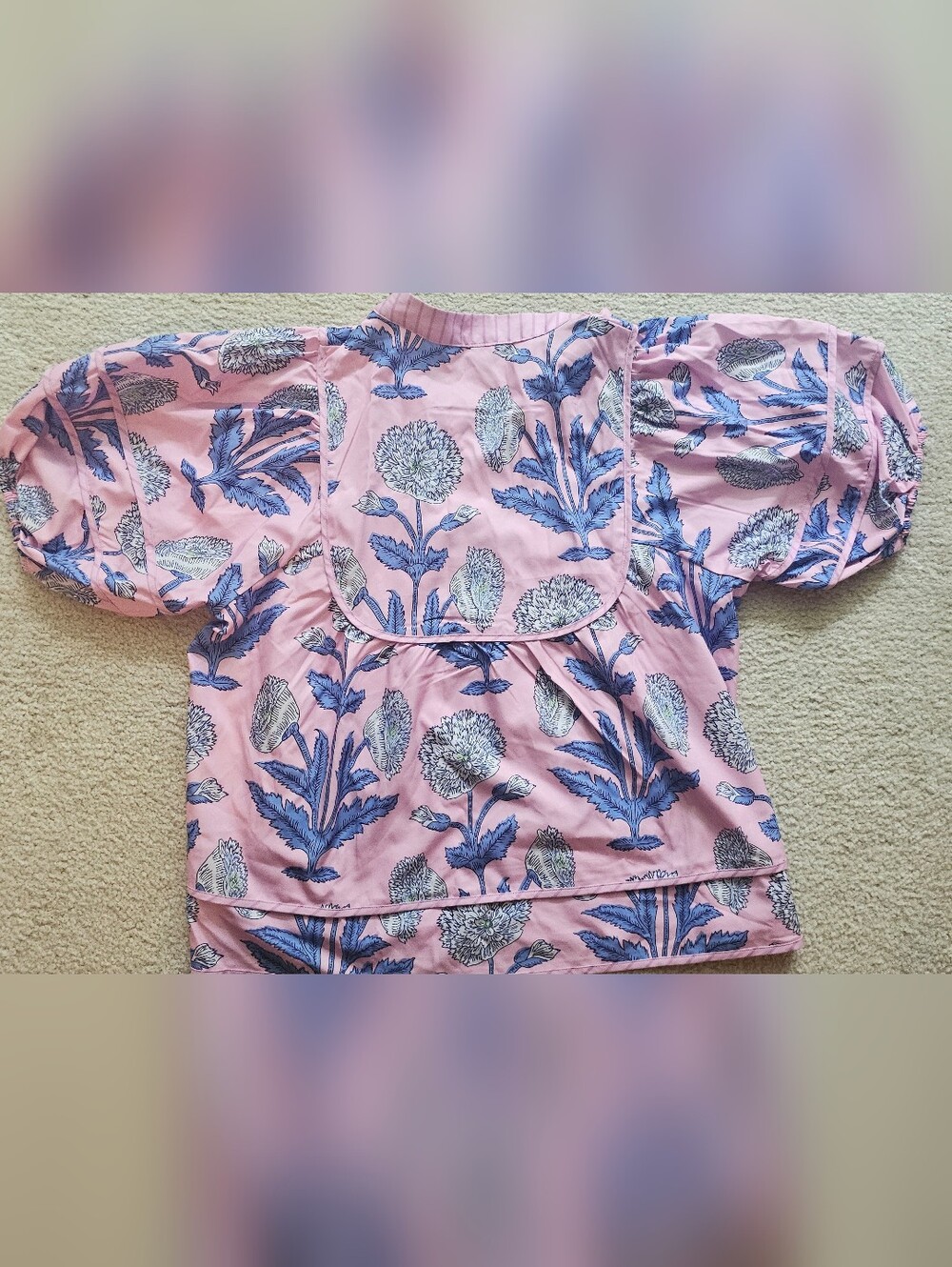 Cicy Bell Boho Floral Puff Sleeve Blouse Size Small - Picture 3 of 11